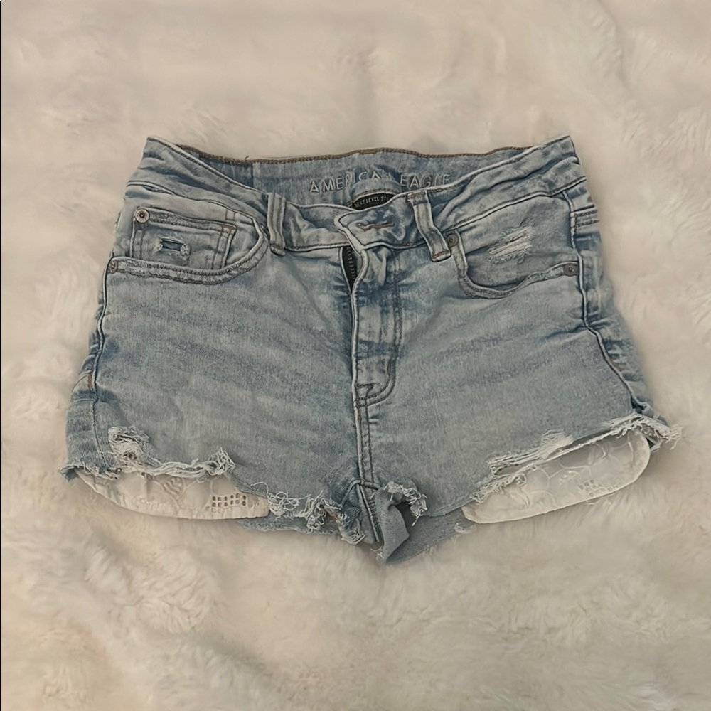 American Eagle Outfitters Women's Light Blue Denim Shorts